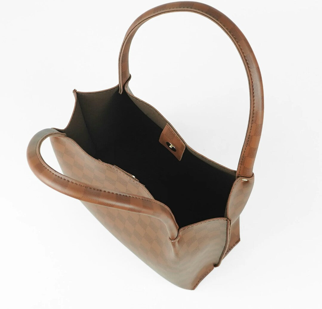 Daily Tote Bag Brown (checkered)