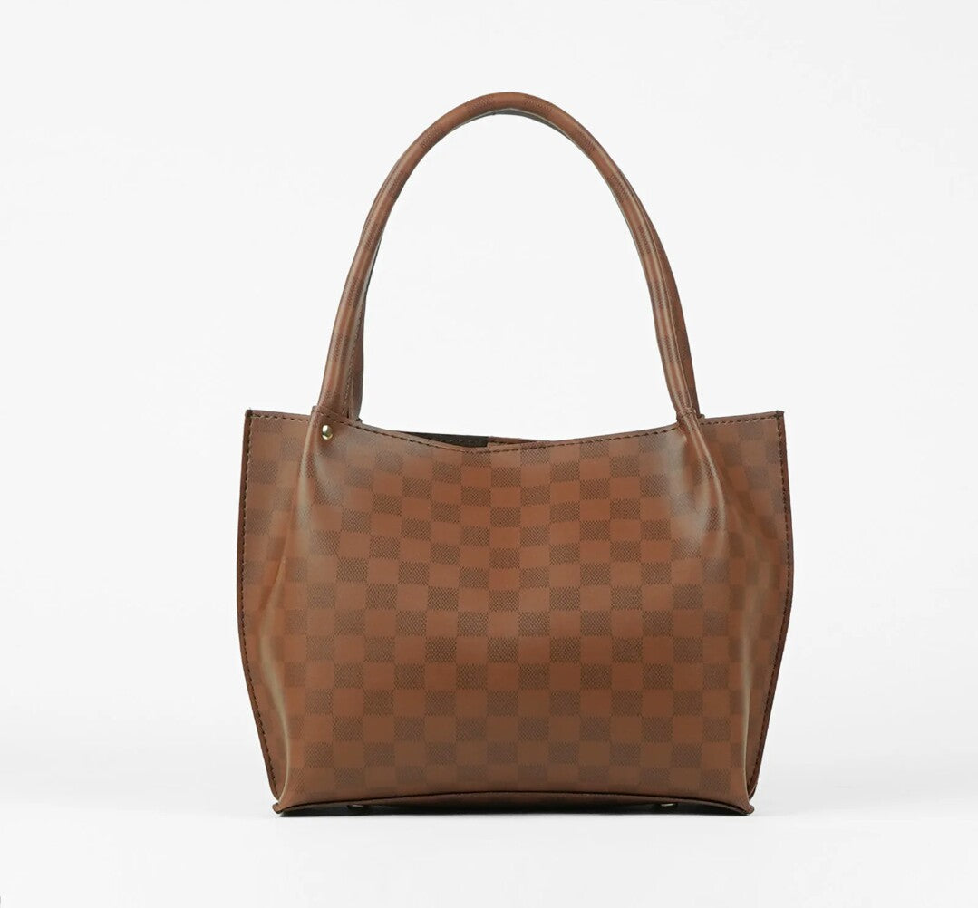 Daily Tote Bag Brown (checkered)