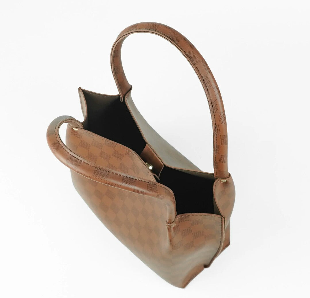 Daily Tote Bag Brown (checkered)